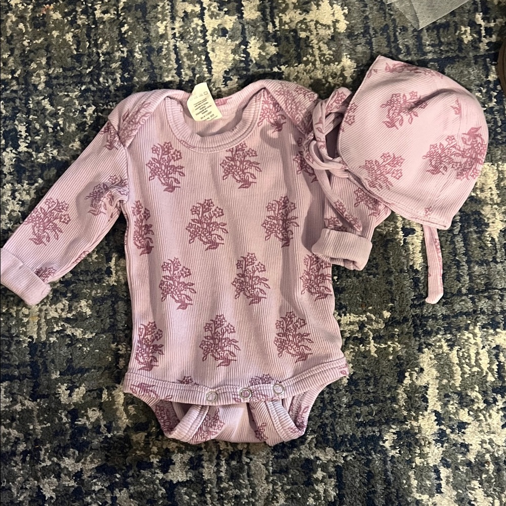 Floral Purple Kids One Piece Set